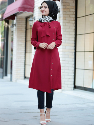Puqqa Bordo Defne Tunik