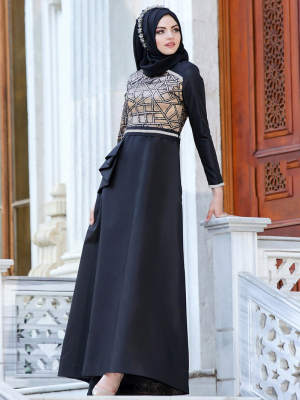 Eldia By Fatıma Siyah Ahu Abiye Elbise