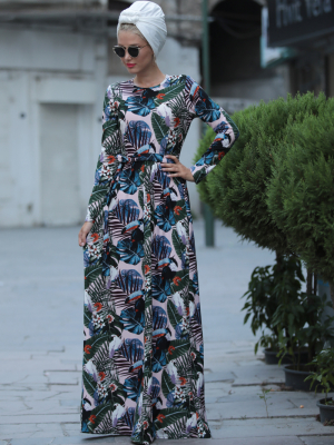 Selma Sarı Design Pudra Mavi Yasmin Elbise