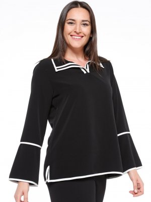 NZL Siyah Biyeli Bluz