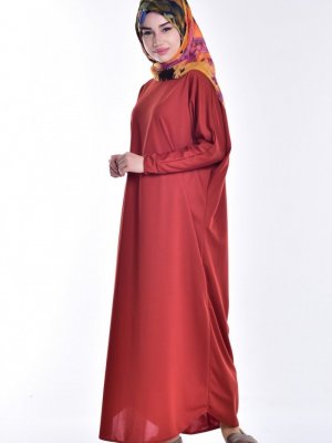 Sefamerve Kiremit Yarasa Elbise