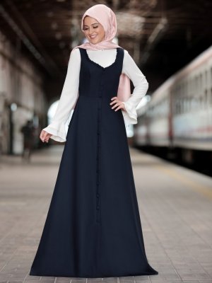 Al-Marah Lacivert Eylül Elbise