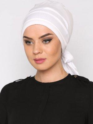 Vera Bone Beyaz Çöl Rüzgarı Penye Hazır Türban