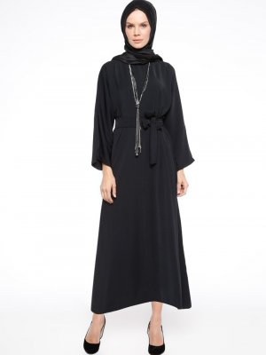 Filizzade Siyah Kolyeli Elbise
