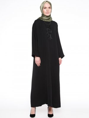 Filizzade Siyah Kolyeli Elbise