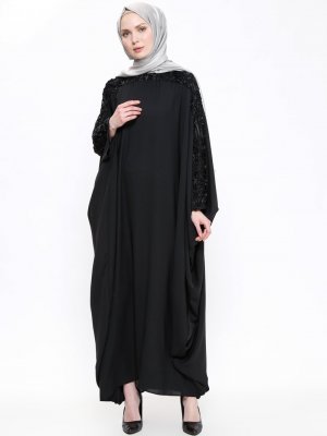 Filizzade Siyah Yarasa Kollu Elbise