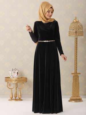 Rana Zenn Siyah Vera Abiye Elbise