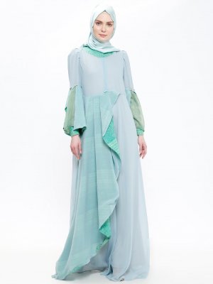 Think Fashion Anggia Handmade Elbise Yeşil