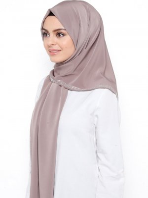 CŞK UNİQUE Vizon Taşlı Şal Eşarp