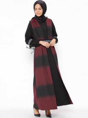 CML Collection Bordo Uzun Yelek&Elbise İkili Takım