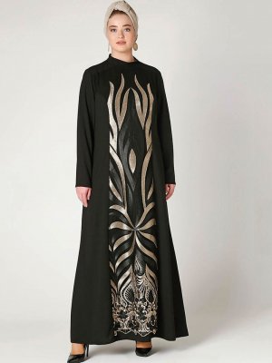 Nesrin Emniyetli Siyah Sultan Abiye Elbise