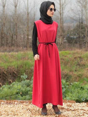 Fatma Aydın Siyah Kırmızı Elbise&Bluz İkili Takım
