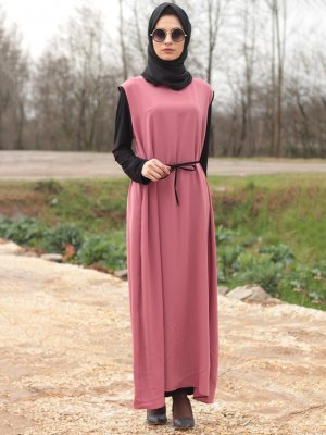 Fatma Aydın Siyah Pudra Elbise&Bluz İkili Takım