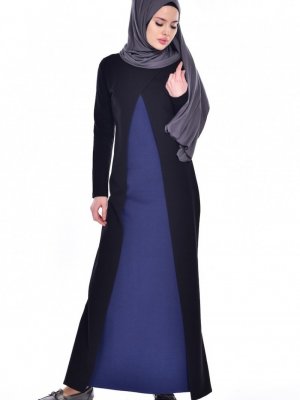 Sefamerve Siyah İndigo Takım Görünümlü Elbise