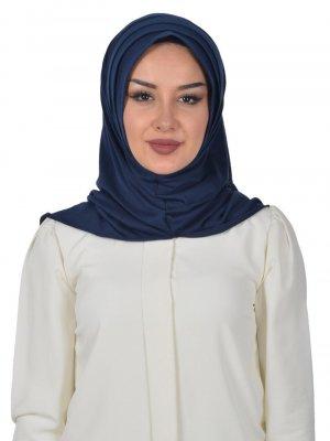 Ayşe Türban Tasarım Lacivert Takçık Pratik Penye Şal