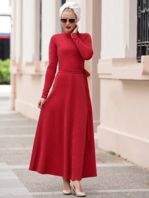 Selma Sarı Design Kırmızı Mery Elbise