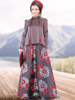 Nilüfer Kamacıoğlu Antrasit Zen Etek&Bluz İkili Takım