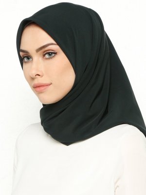 Mısırlı Koyu Haki Medine İpeği Eşarp