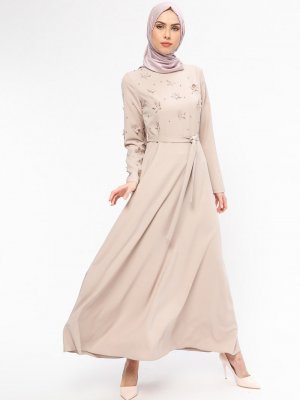 Jamila Bej İnci Süslemeli Elbise