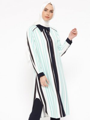 CML Collection Yeşil Çizgili Tunik