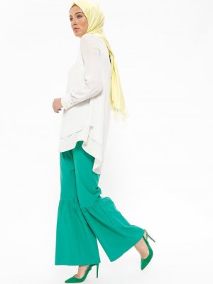 Al Tatari Yeşil Paça Detaylı Pantolon