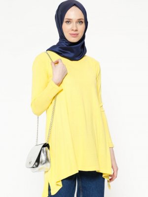 Seyhan Fashion Sarı Salaş Triko Kazak
