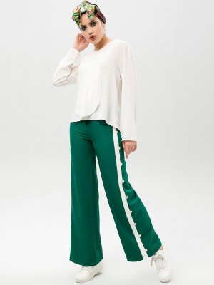 NEW LAVIVA Yeşil Kenarları Şeritli Pantolon