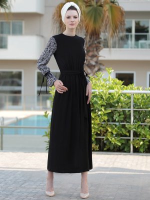 Selma Sarı Design Siyah Elisa Elbise
