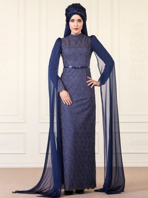 An-Nahar Lacivert Behra Abiye Elbise