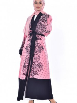 Sefamerve Pudra Kemer Detaylı Kimono