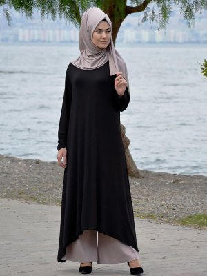 Henna Elısa Siyah Salaş Uzun Tunik