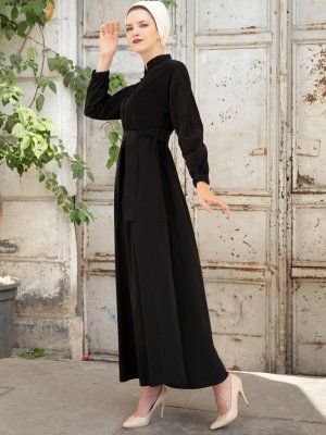 Selma Sarı Design Siyah Cotton Elbise