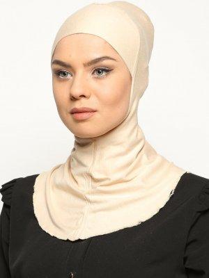 Ecardin Bej Boyunluklu Hijab Bone