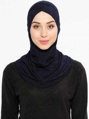 Ecardin Lacivert Büyük Hijab Çapraz Bone