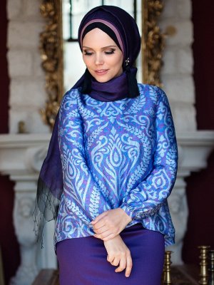 Muslima Wear Mor Lale Bluz