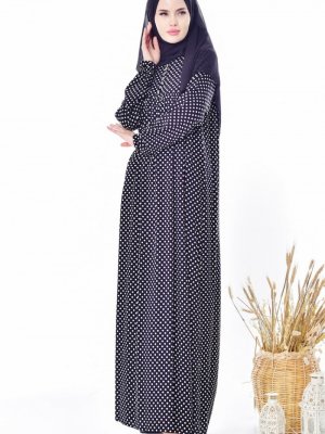 Sefamerve Siyah Puantiyeli Elbise