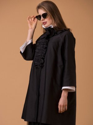JAQAR Siyah Yaka Detaylı Tasarım Ceket