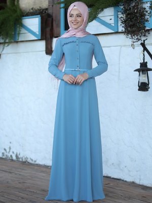 Al-Marah Bebe Mavi Akasya Elbise