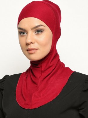 Ecardin Bordo Boyunluklu Hijab Bone