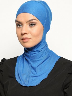 Ecardin Saks Mavisi Boyunluklu Hijab Bone
