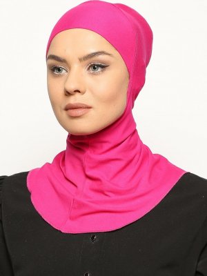 Ecardin Fuşya Boyunluklu Hijab Bone