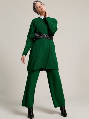 Refka Yeşil Tunik&Pantolon Triko Takım