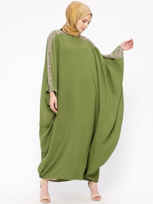 Filizzade Açık Yeşil Pullu Salaş Elbise