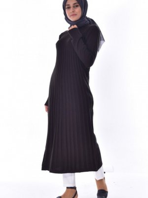 Sefamerve Siyah Triko Uzun Tunik