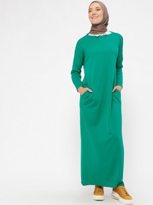 Zentoni Yeşil Triko Elbise
