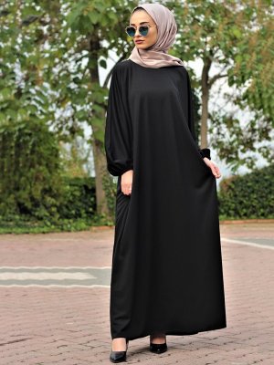 Gabra Siyah Elbise Ferace