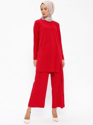 Loreen By Puane Kırmızı Tunik&Pantolon İkili Takım