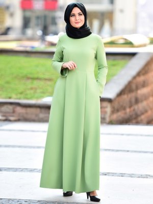 Nurgül Çakır Açık Yeşil Fulya Elbise