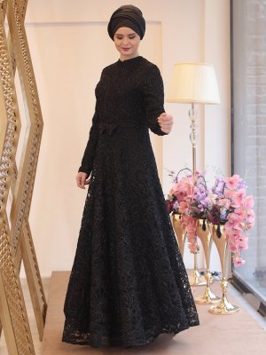 Saliha Siyah Ceylin Abiye Elbise