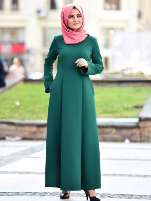 Nurgül Çakır Yeşil Fulya Elbise